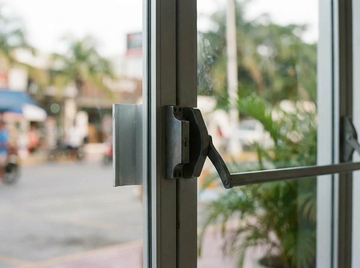 Cerraduras para negocios en Tijuana: puerta de local comercial con cerradura de seguridad